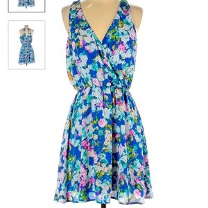 Lush Blue Floral Dress